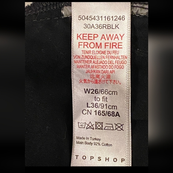 TOPSHOP Jamie Women's Jeans 26W 36L TALL - Black Slim Skinny Leg High Rise - Picture 8 of 13